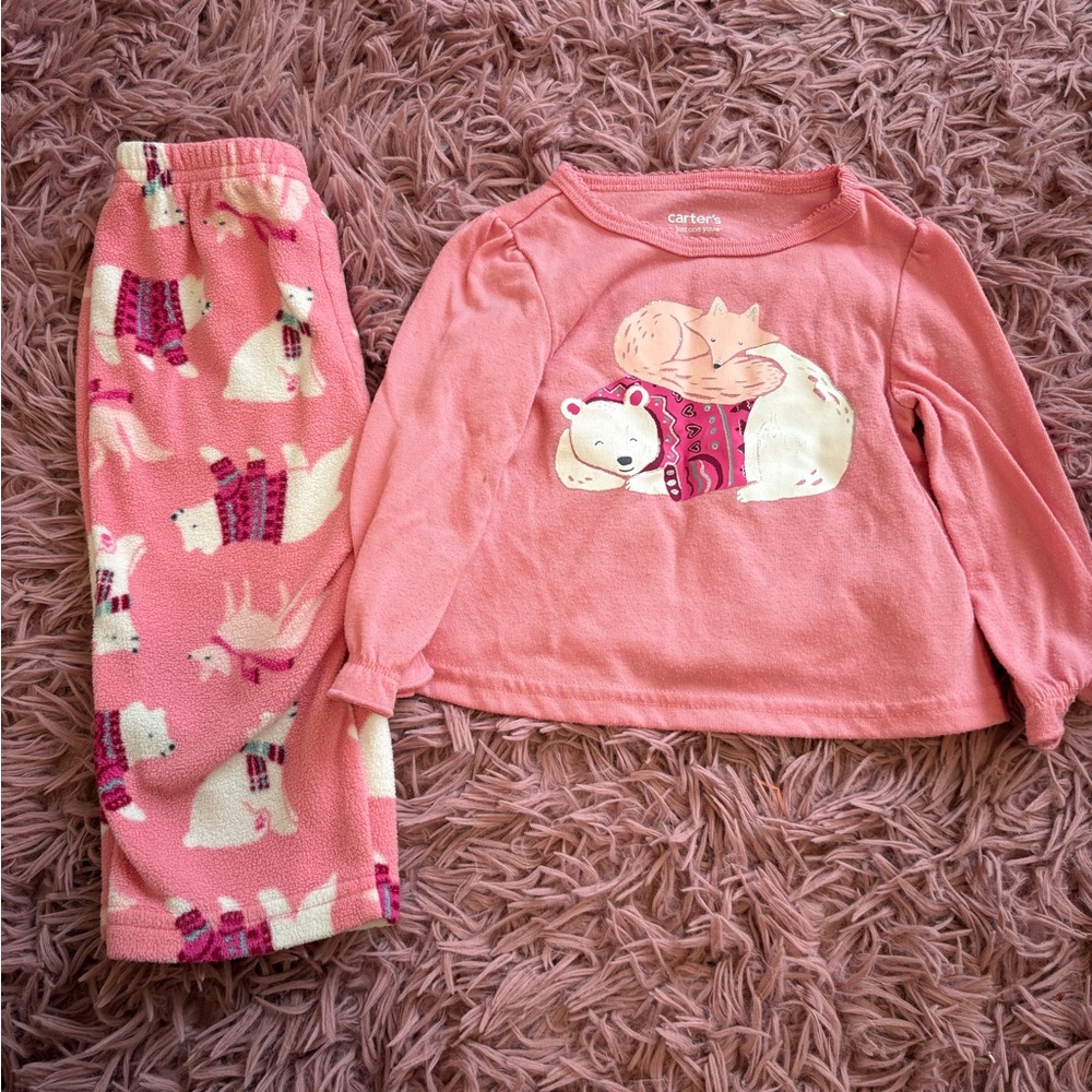 Carter's Pink and White Pajama Set Cozy Sleepwear
